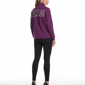Victoria Secret Purple Half Zip Pullover Signature Pink Sweatshirt Size XS